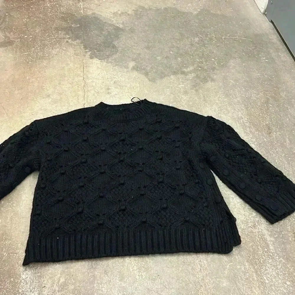 Oversized chunky  knit 3d sweater‎